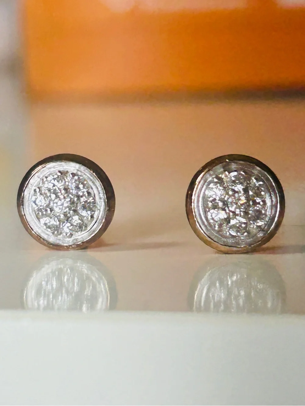 Silver Crystal Cluster Stud Earrings - Polished Silver Shine